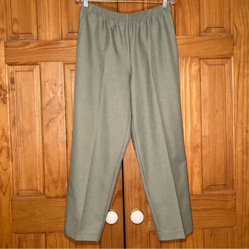NWOT Alfred Dunner Vintage 80s Pull On Pants Elastic Waist Green Size 10